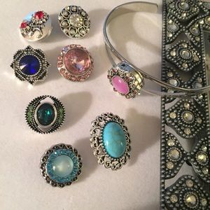 NEW 18mm Silver Ginger Snap Bracelet w/8 Snaps!💎